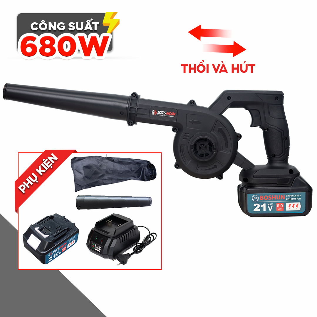 Máy thổi hút bụi Boshun RB680W (680W) - Tốc độ gió cao cầm tay