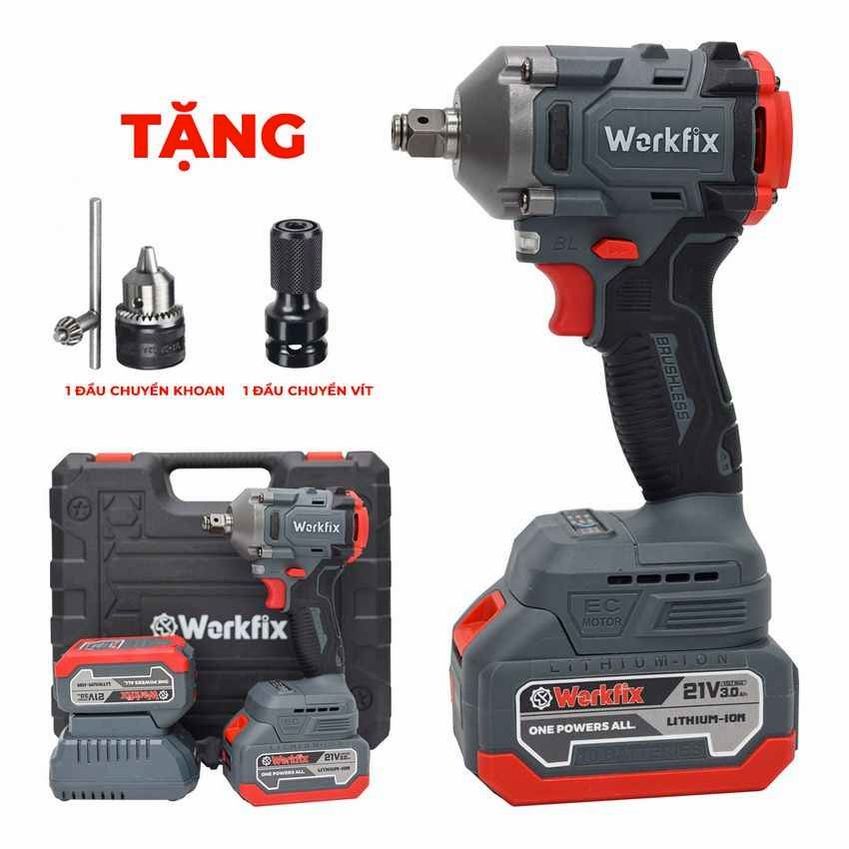 Máy siết bulong pin Workfix WF-IW360N (360N.m) - Đầu giữ 2 trong 1