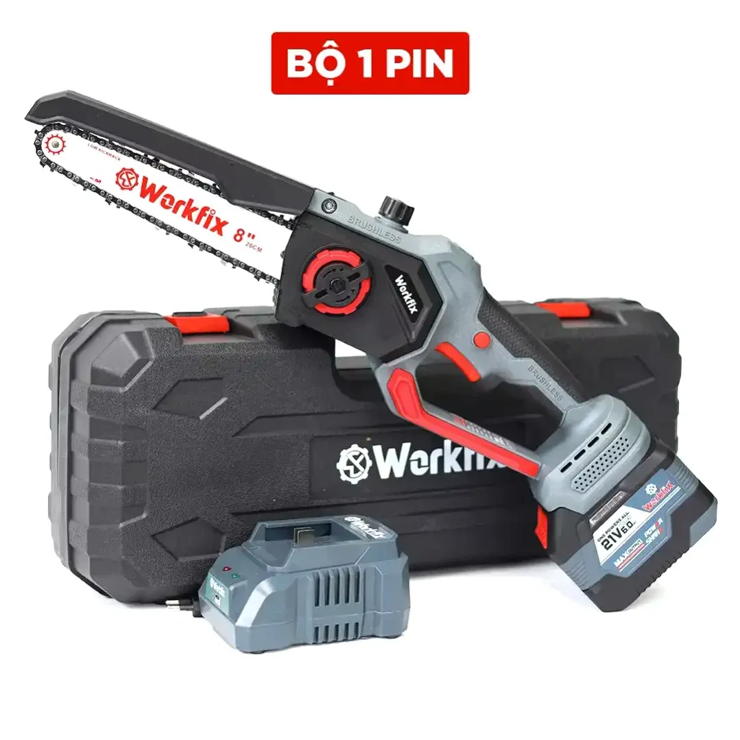 Máy cưa xích pin Workfix WF-CS08BL (8 inch) - Hệ thống tra nhớt tự động