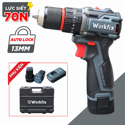 Máy khoan pin Workfix WF-ID1613BL,  Đa năng Bắt vít – Khoan – Búa 
